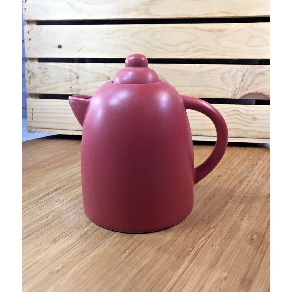 MSRF Inc. Design Studio Chicago Illinois Dark Orange Tangerine Teapot w/ Lid